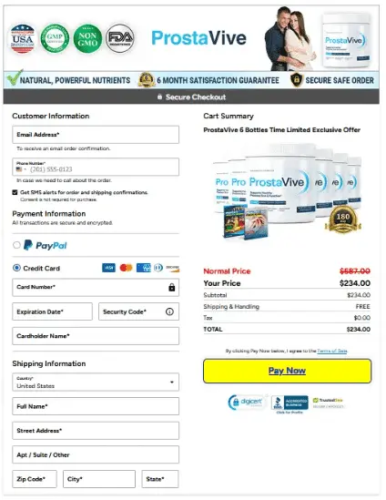 prostavive order page